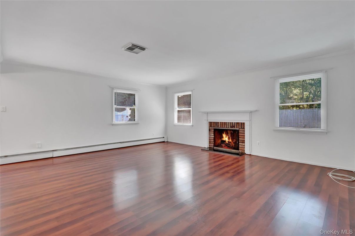 Empty room, Fireplace, Interior, Wood Texture Flooring