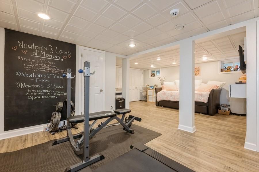 Bedroom, Fitness Equipment, Interior, Recessed Lighting, Wood Texture Flooring