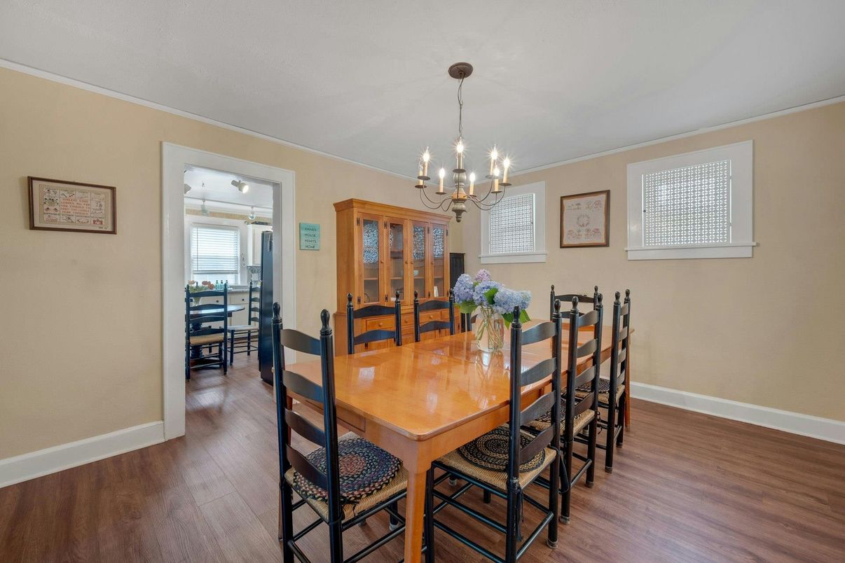 Chandelier, Dining room, Interior, Wood Texture Flooring
