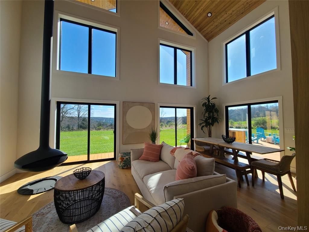 Dining room, Interior, Living room, Recessed Lighting, Wooden Ceilings, Wood Texture Flooring