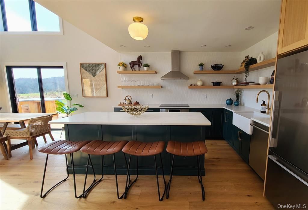 Interior, Kitchen, Stainless Steel Appliances, Wood Texture Flooring
