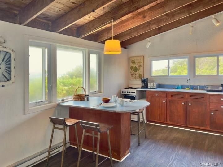 Interior, Kitchen, Pendant Lights, Wooden Beams, Wooden Ceilings, Wood Texture Flooring