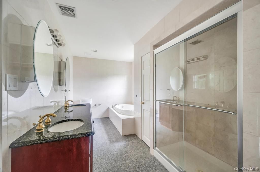 Bathroom, Dual Sink Vanities, Glass Shower, Interior