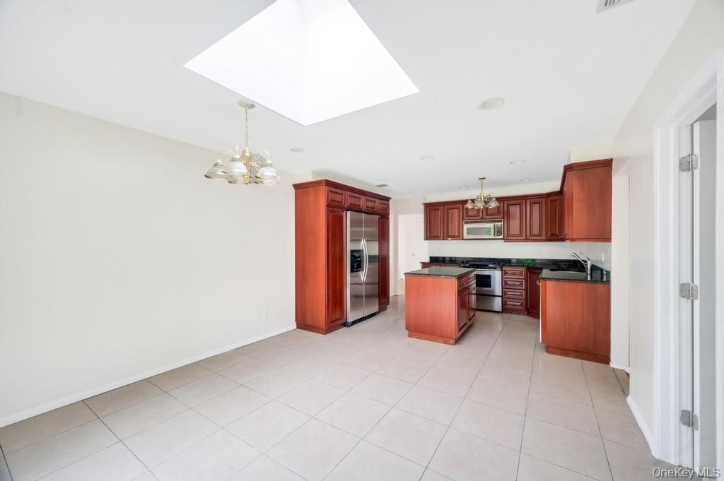 Chandelier, Interior, Kitchen, Pendant Lights, Recessed Lighting, Stainless Steel Appliances