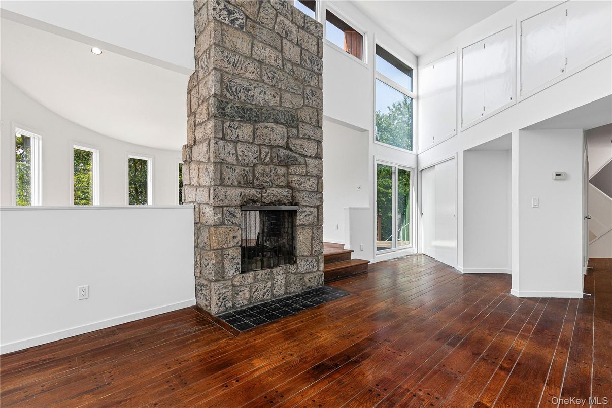 Fireplace, Interior, Recessed Lighting, Wood Texture Flooring