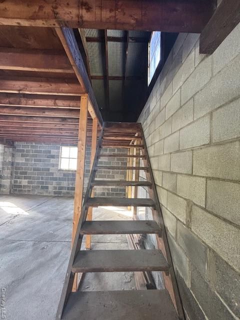 Interior, Stone Walls, Wooden Beams