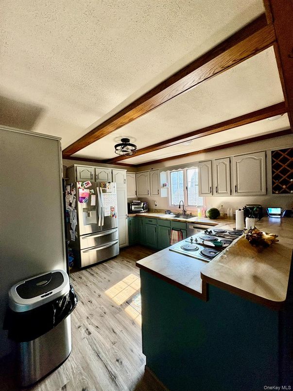 Interior, Kitchen, Wooden Beams, Wood Texture Flooring