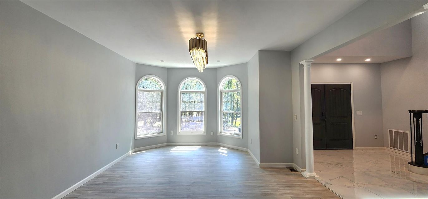 Interior, Marble, Recessed Lighting, Wood Texture Flooring