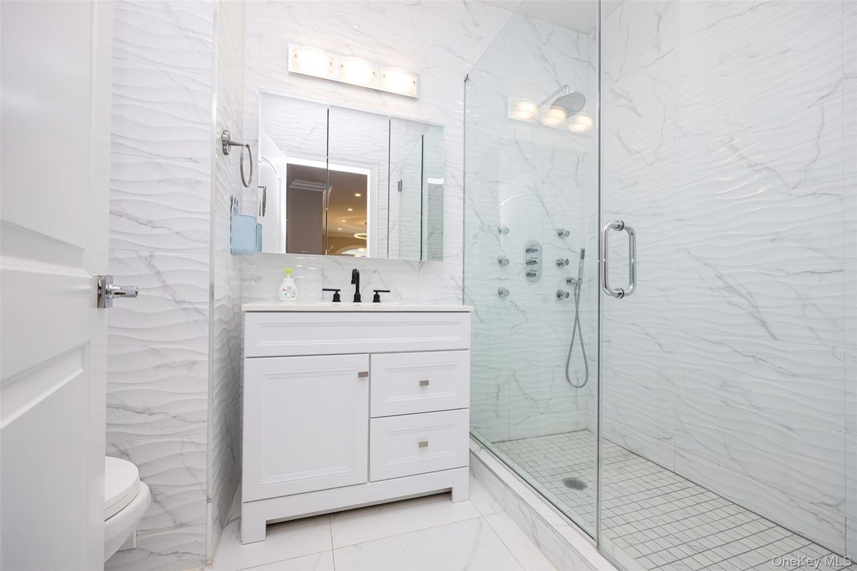 Bathroom, Glass Shower, Interior, Marble, Marble Walls