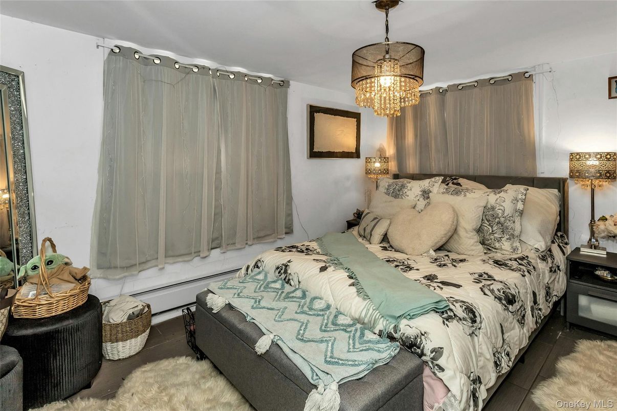 Bedroom, Chandelier, Interior