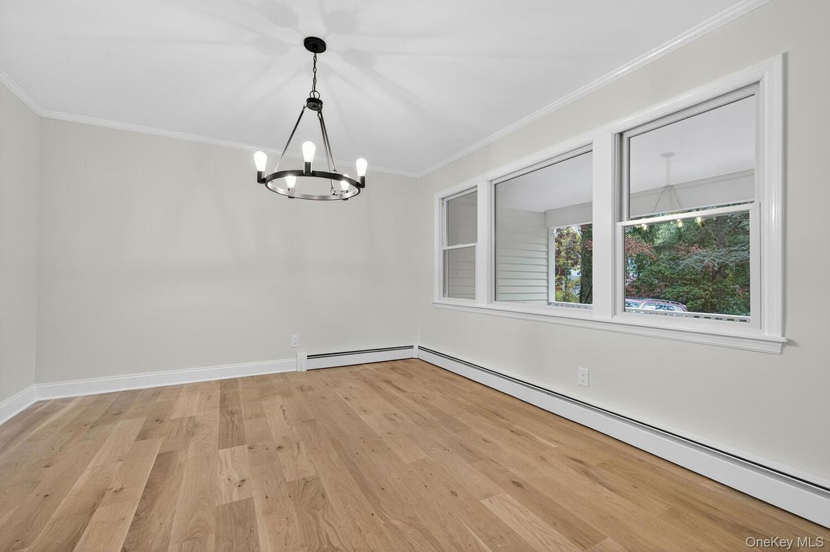 Chandelier, Empty room, Interior, Wood Texture Flooring