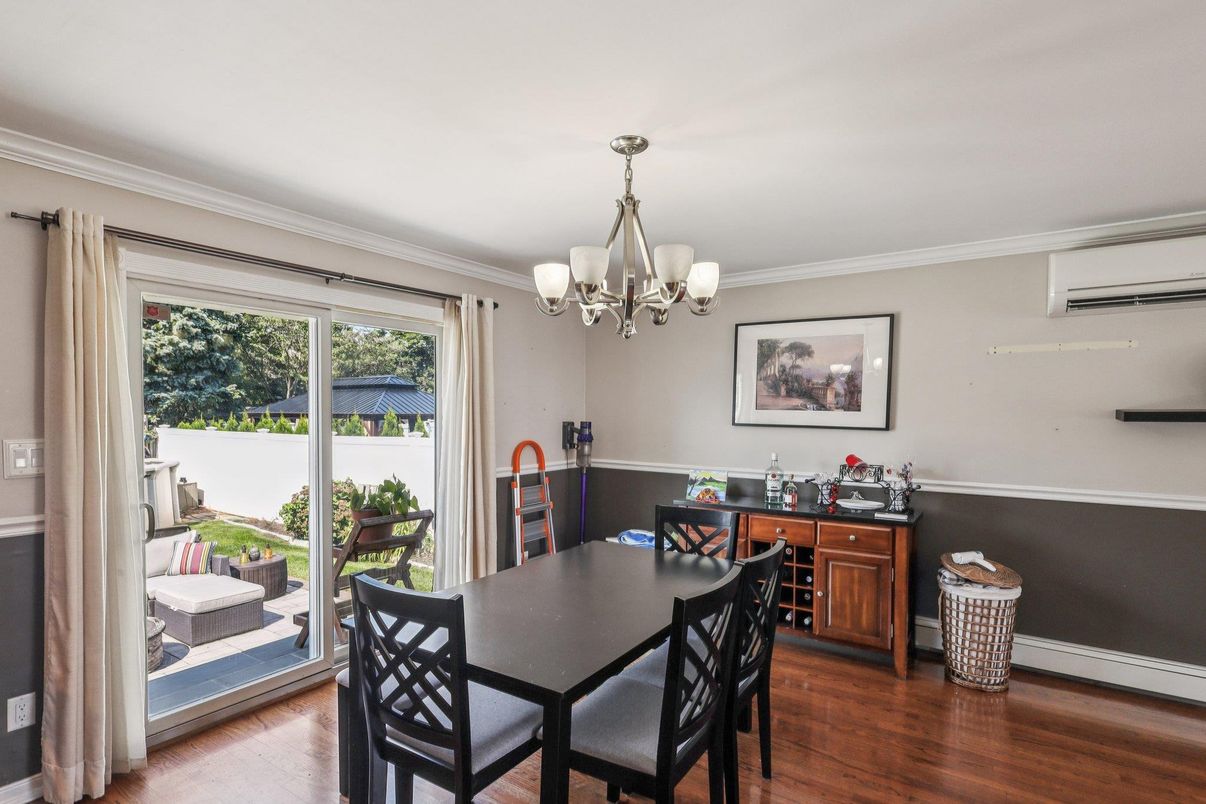 Chandelier, Dining room, Interior, Wood Texture Flooring