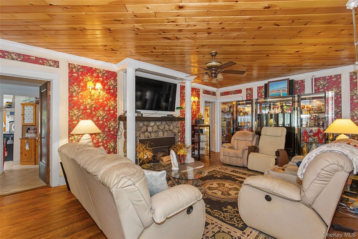 Fireplace, Interior, Living room, Wooden Ceilings, Wood Texture Flooring