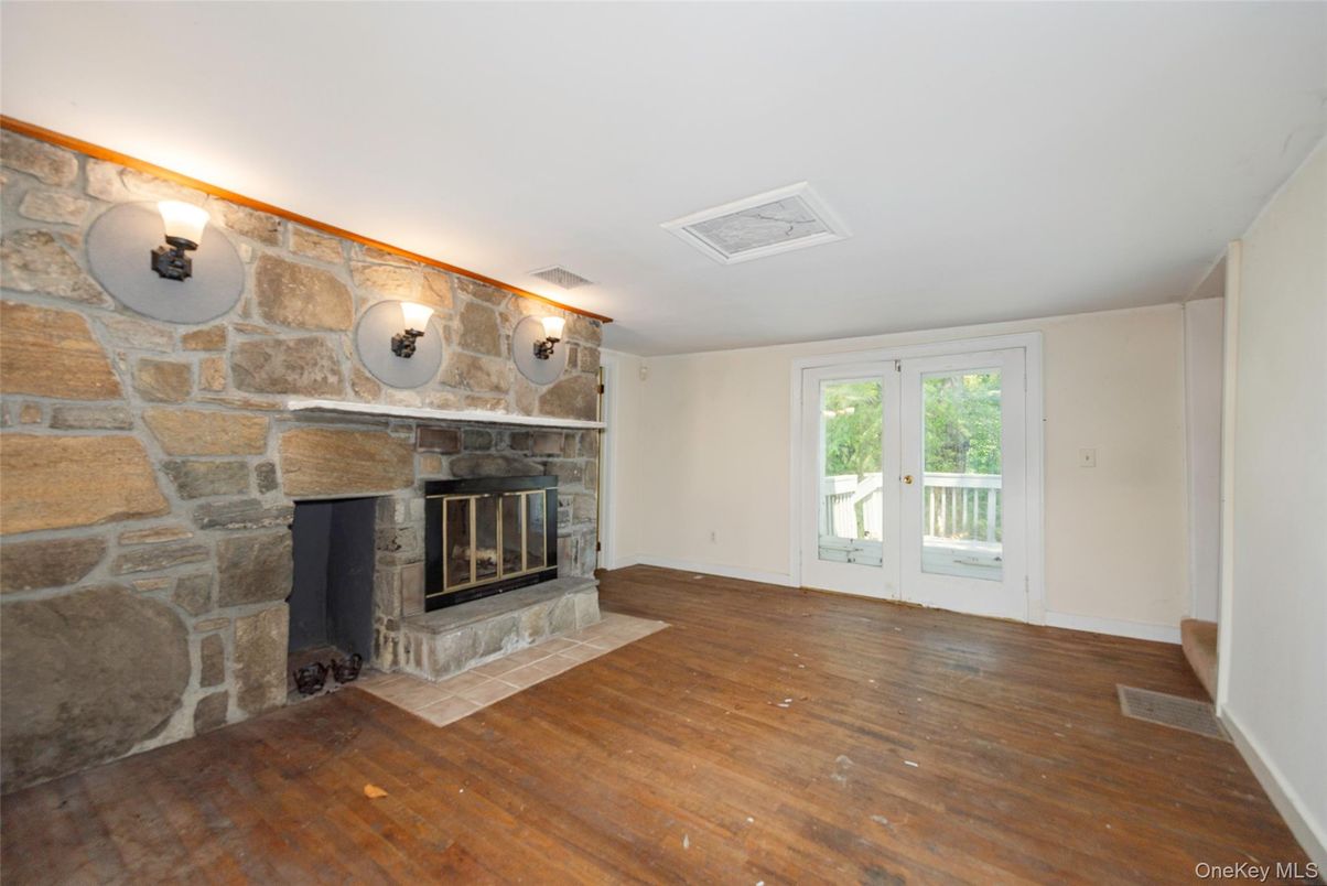 Fireplace, Interior, Stone Walls, Wood Texture Flooring