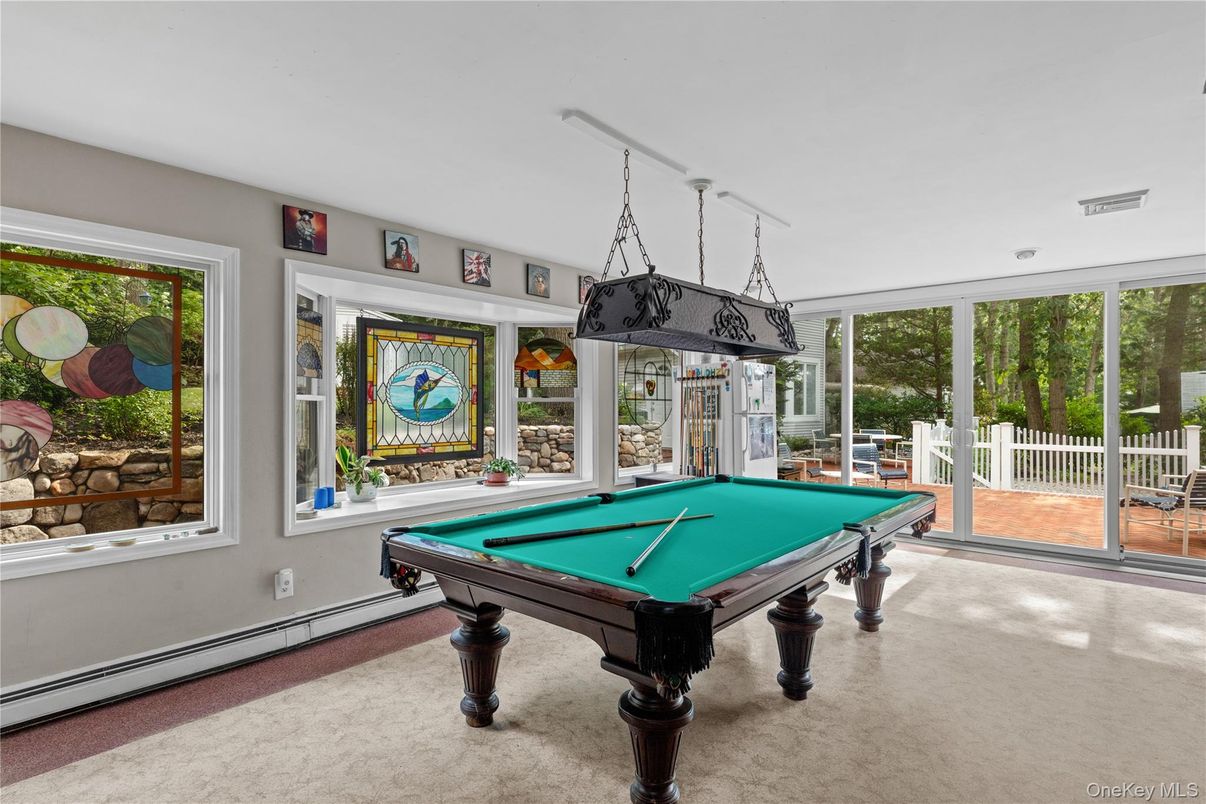 Billiard Table, Game Room, Interior, Pendant Lights