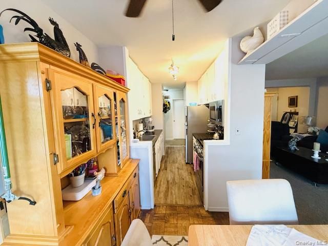 Interior, Kitchen, Living room, Stainless Steel Appliances, Wood Texture Flooring