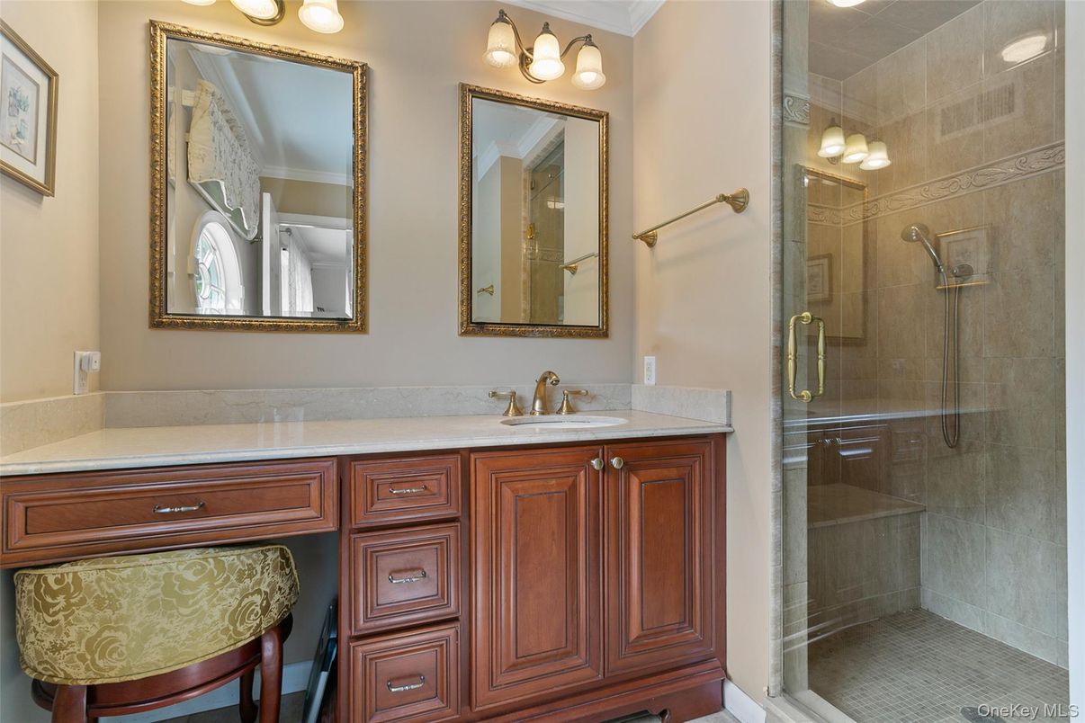 Bathroom, Dual Sink Vanities, Glass Shower, Interior