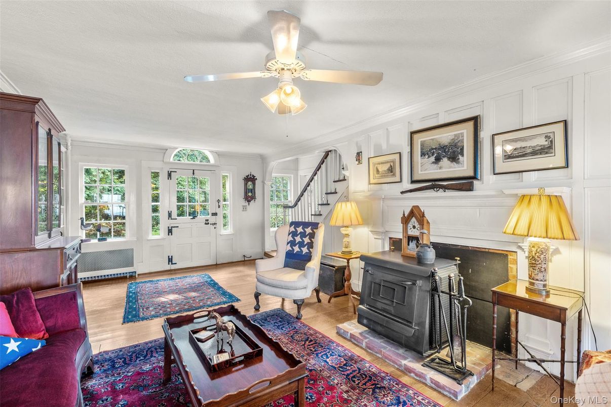 Fireplace, Interior, Wood Texture Flooring