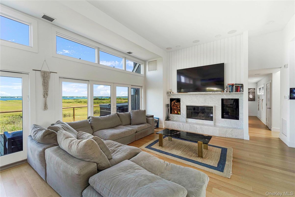 Fireplace, Interior, Living room, Water, Wood Texture Flooring