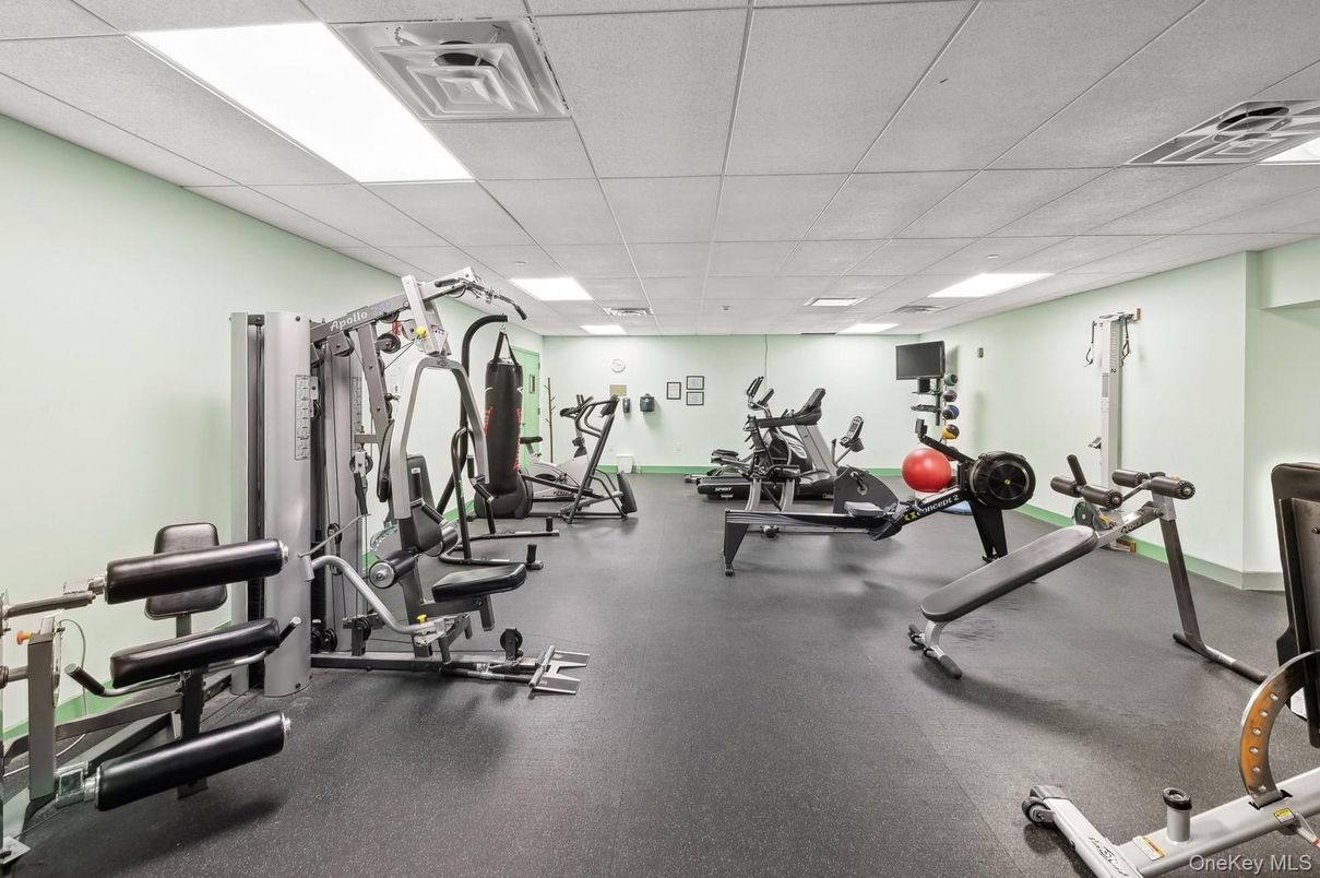 Fitness Equipment, Gym, Interior, Recessed Lighting
