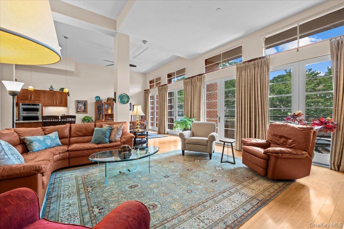 Interior, Kitchen, Living room, Pendant Lights, Stainless Steel Appliances, Wood Texture Flooring