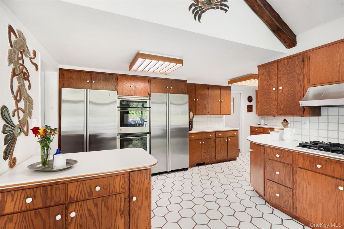 Interior, Kitchen, Stainless Steel Appliances, Wooden Beams