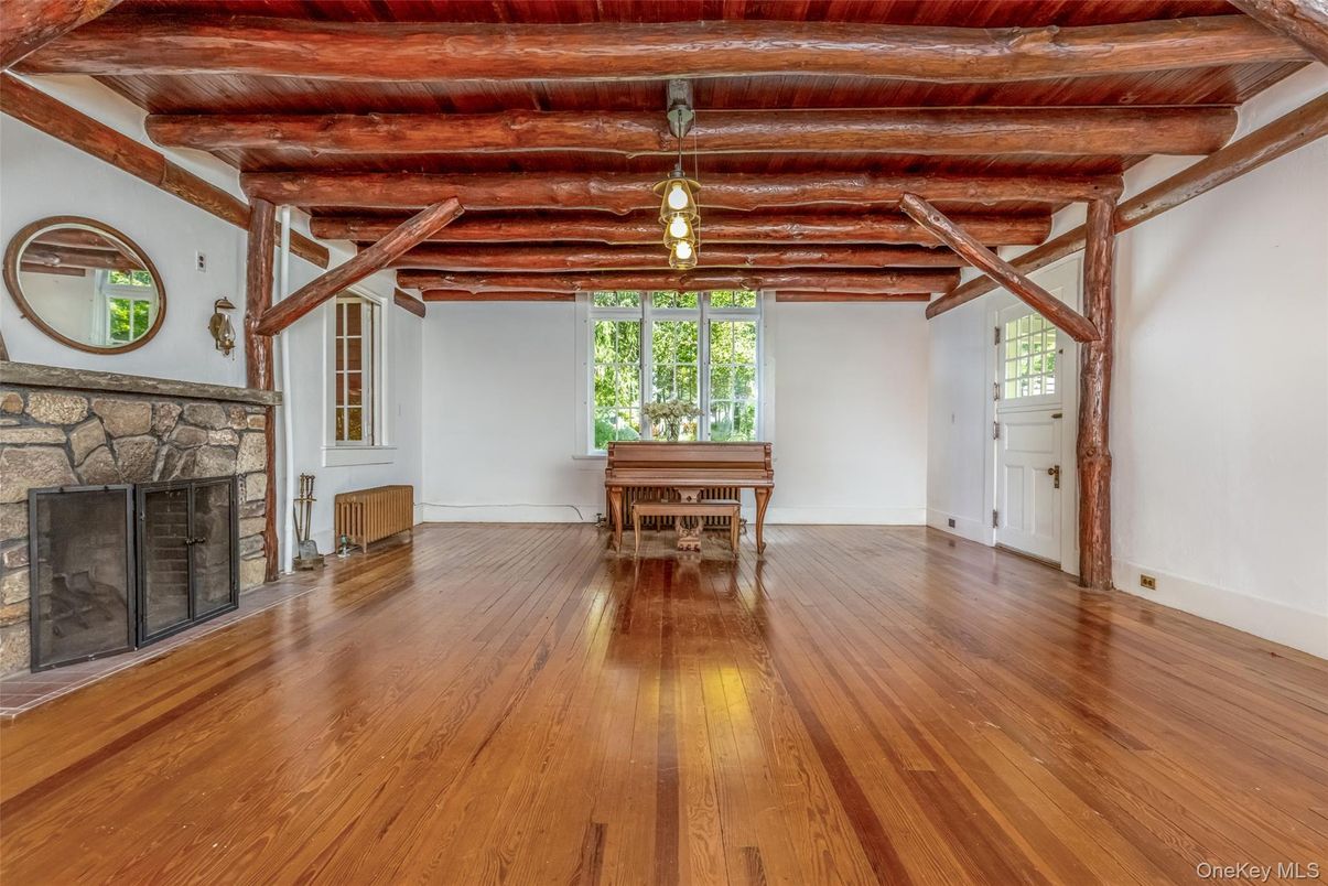 Fireplace, Interior, Piano, Wooden Beams, Wooden Ceilings, Wood Texture Flooring