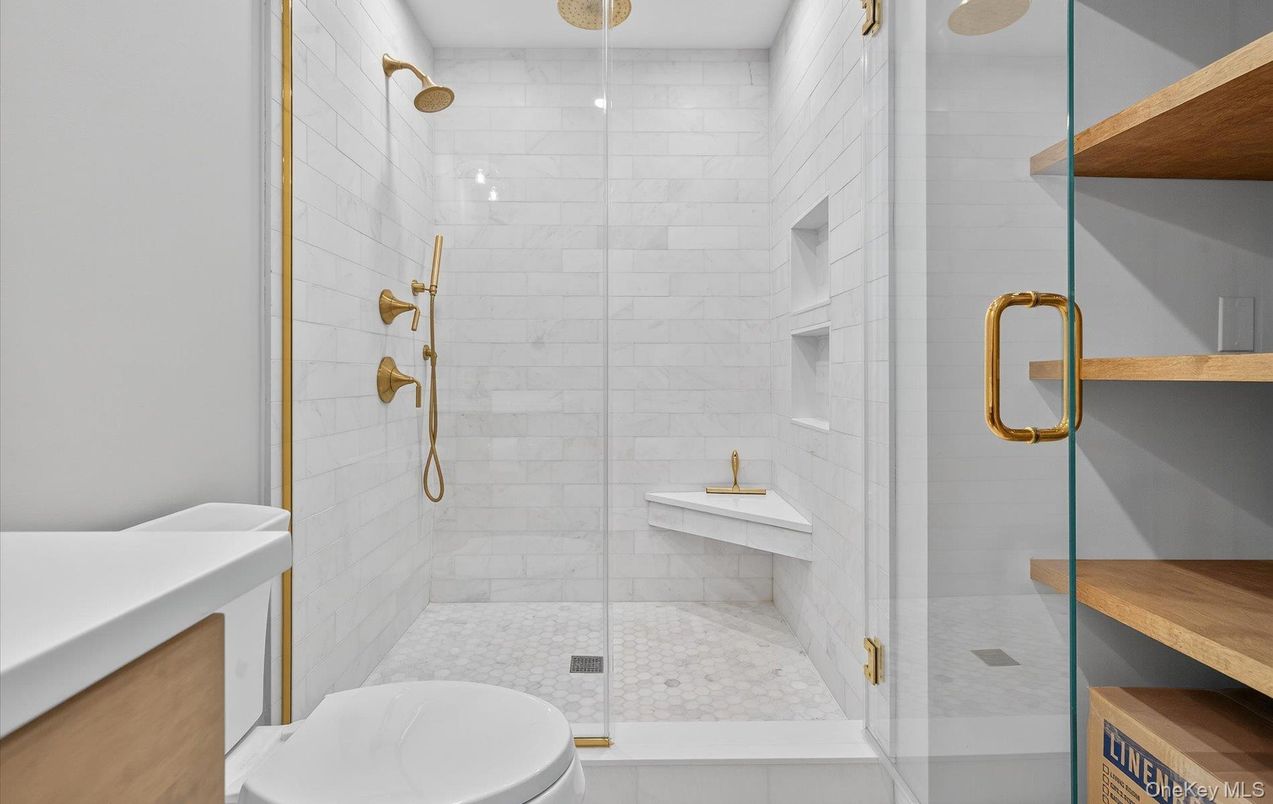 Bathroom, Glass Shower, Interior, Marble Walls