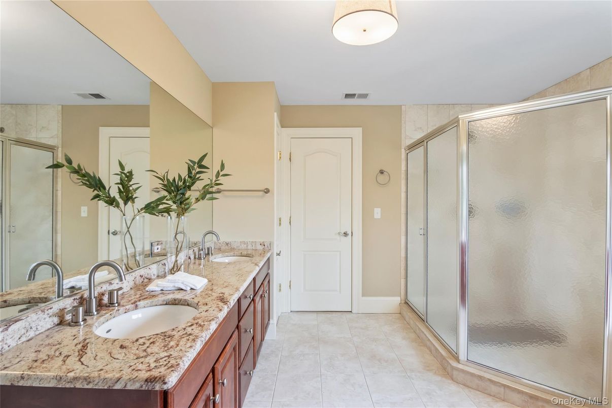 Bathroom, Dual Sink Vanities, Glass Shower, Interior