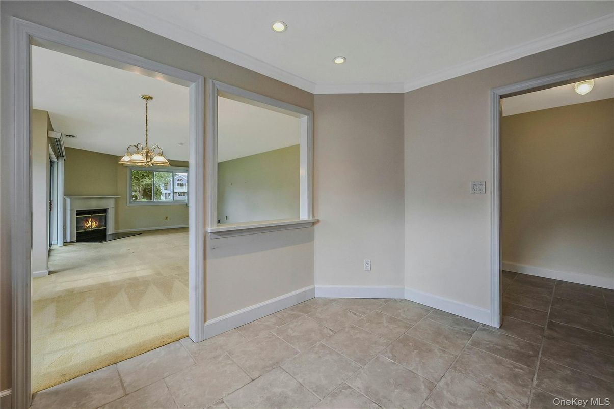Empty room, Fireplace, Interior, Pendant Lights, Recessed Lighting