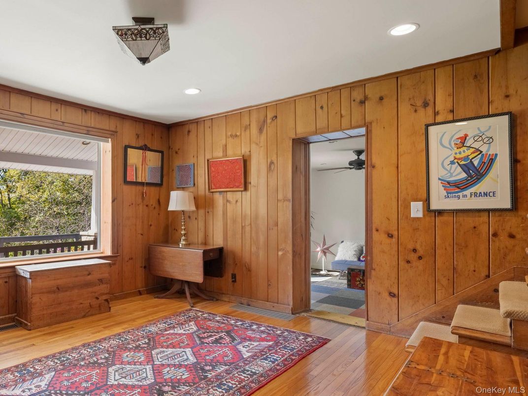 Interior, Recessed Lighting, Wood Texture Flooring, Wooden Walls