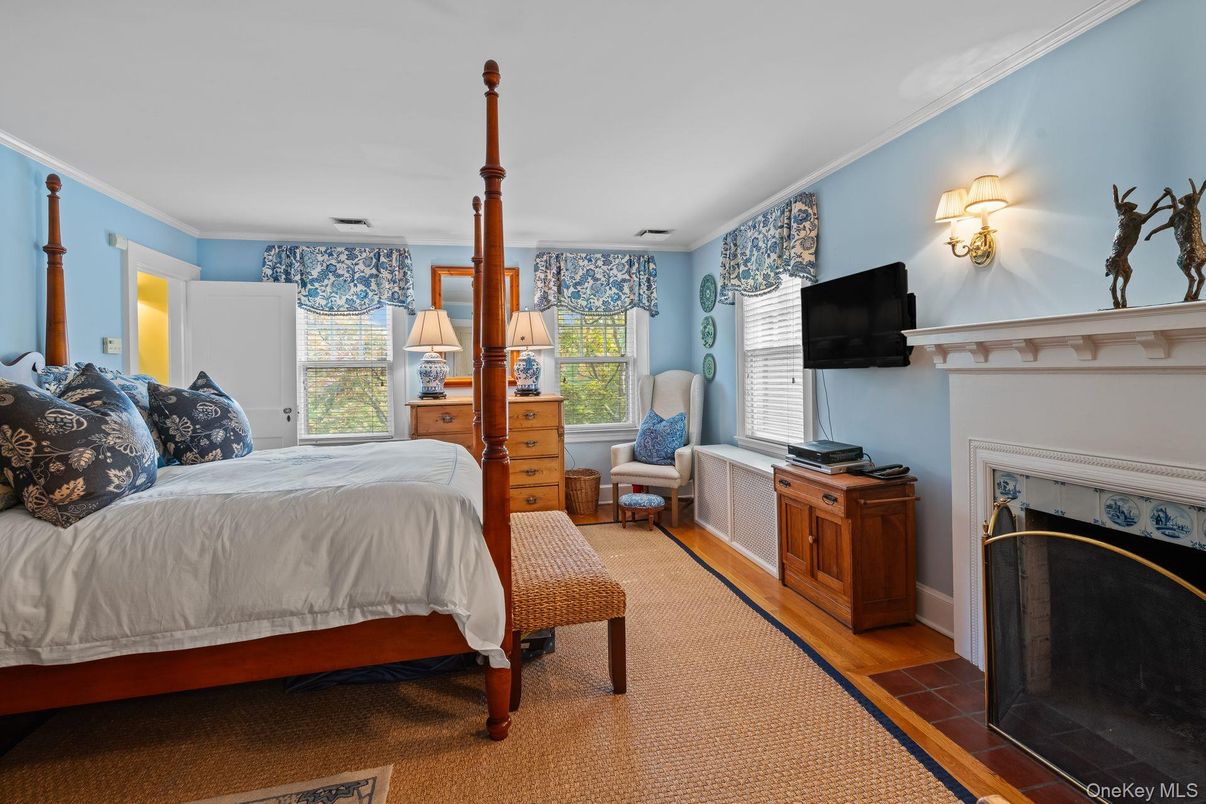 Bedroom, Fireplace, Interior