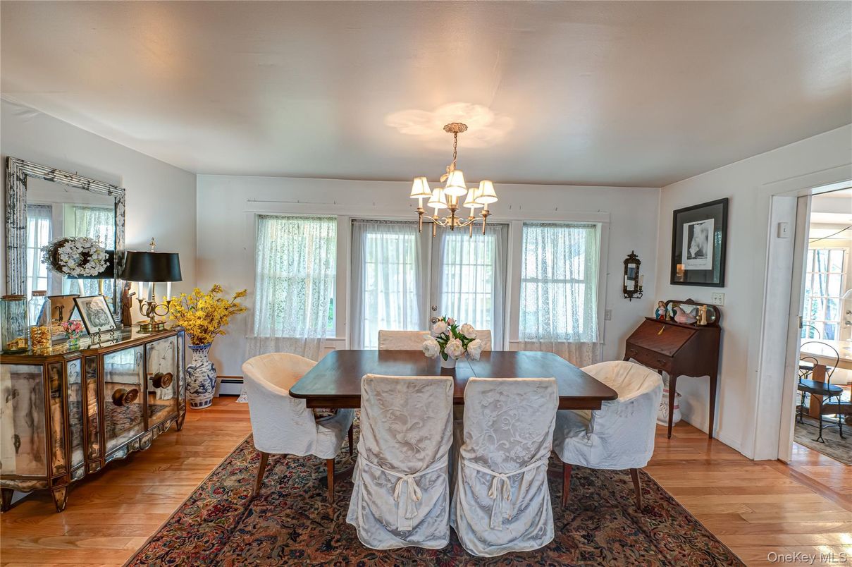 Chandelier, Dining room, Interior, Wood Texture Flooring