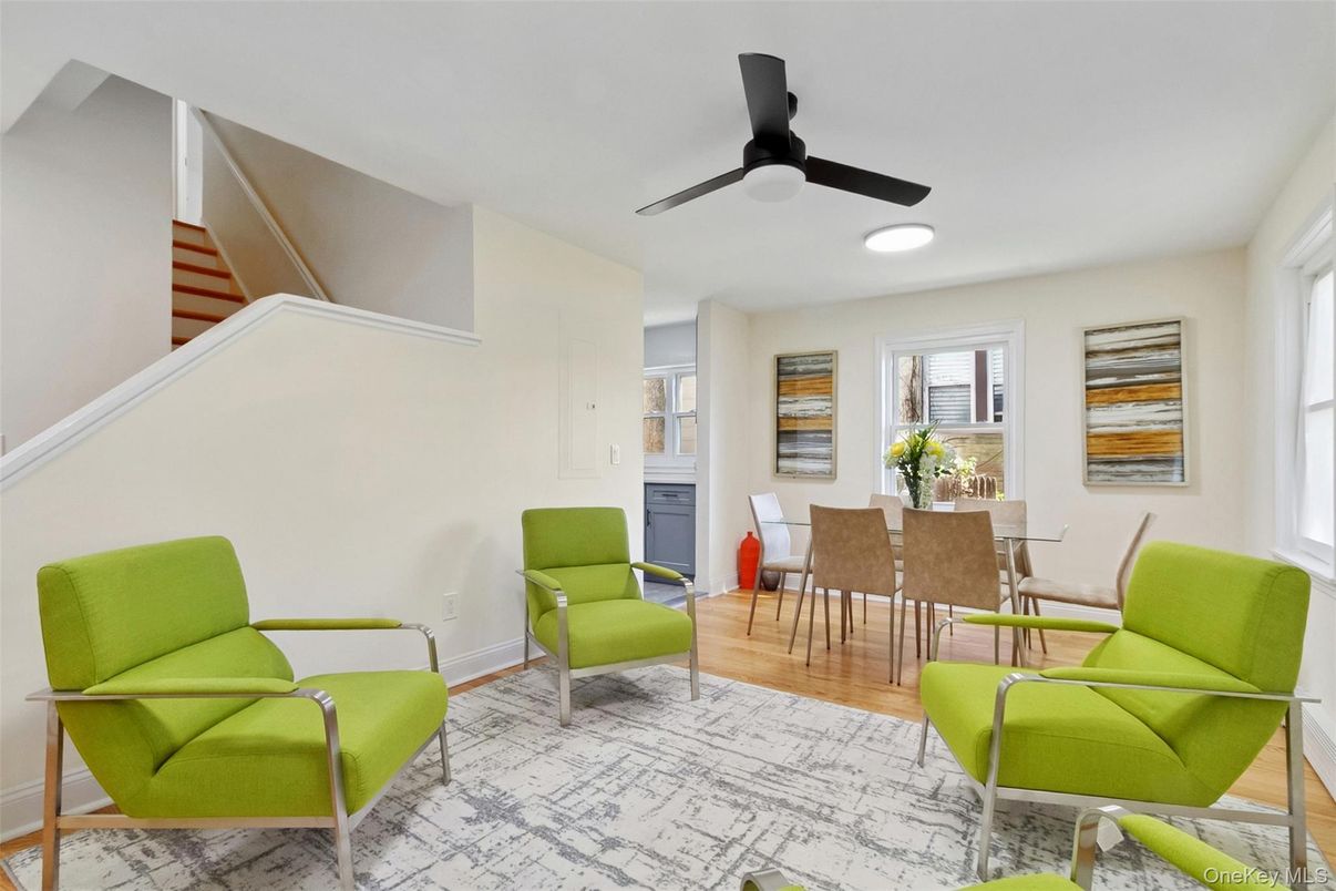 Dining room, Fireplace, Interior, Recessed Lighting, Wood Texture Flooring
