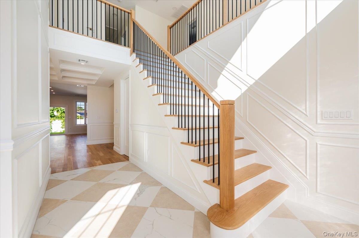 Interior, Marble, Recessed Lighting, Wood Texture Flooring