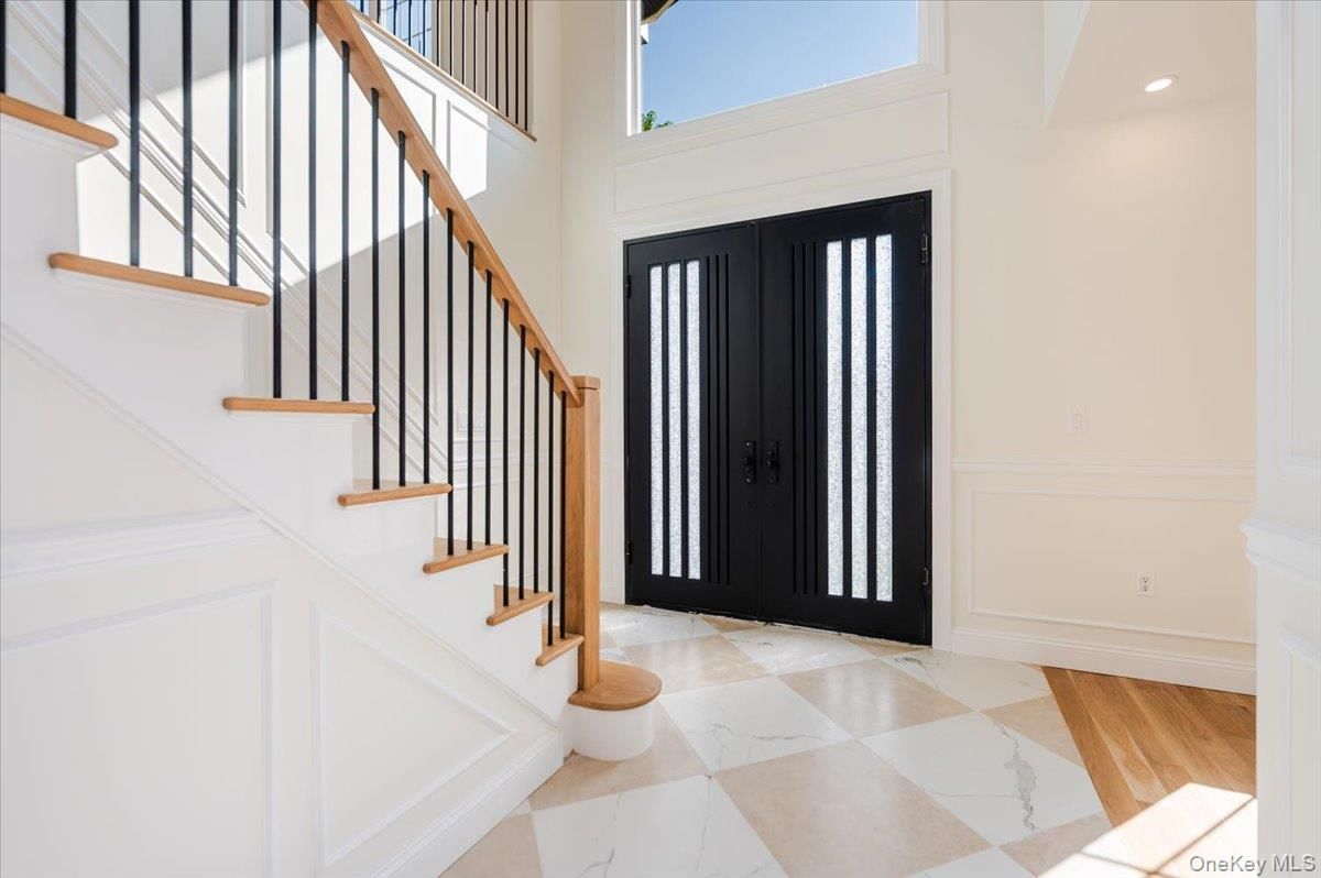 Interior, Marble, Recessed Lighting, Wood Texture Flooring