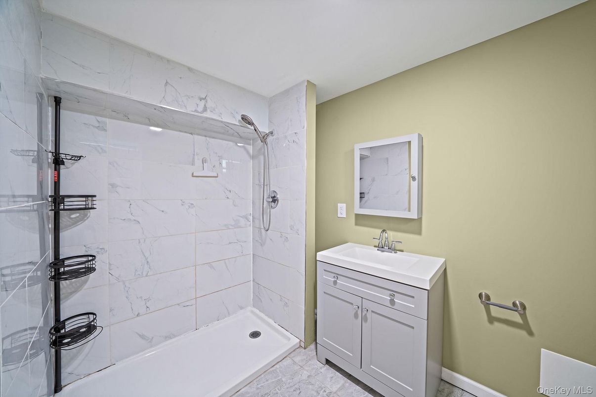 Bathroom, Glass Shower, Interior, Marble Walls