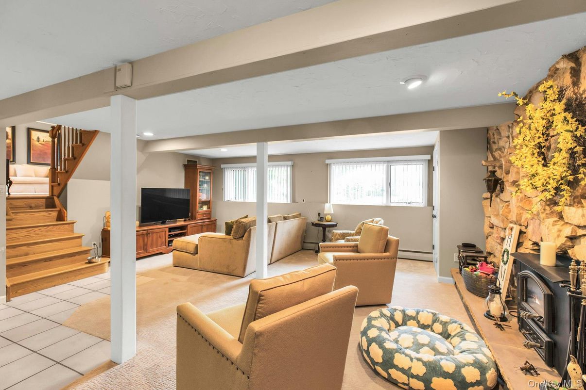 Fireplace, Interior, Living room, Recessed Lighting