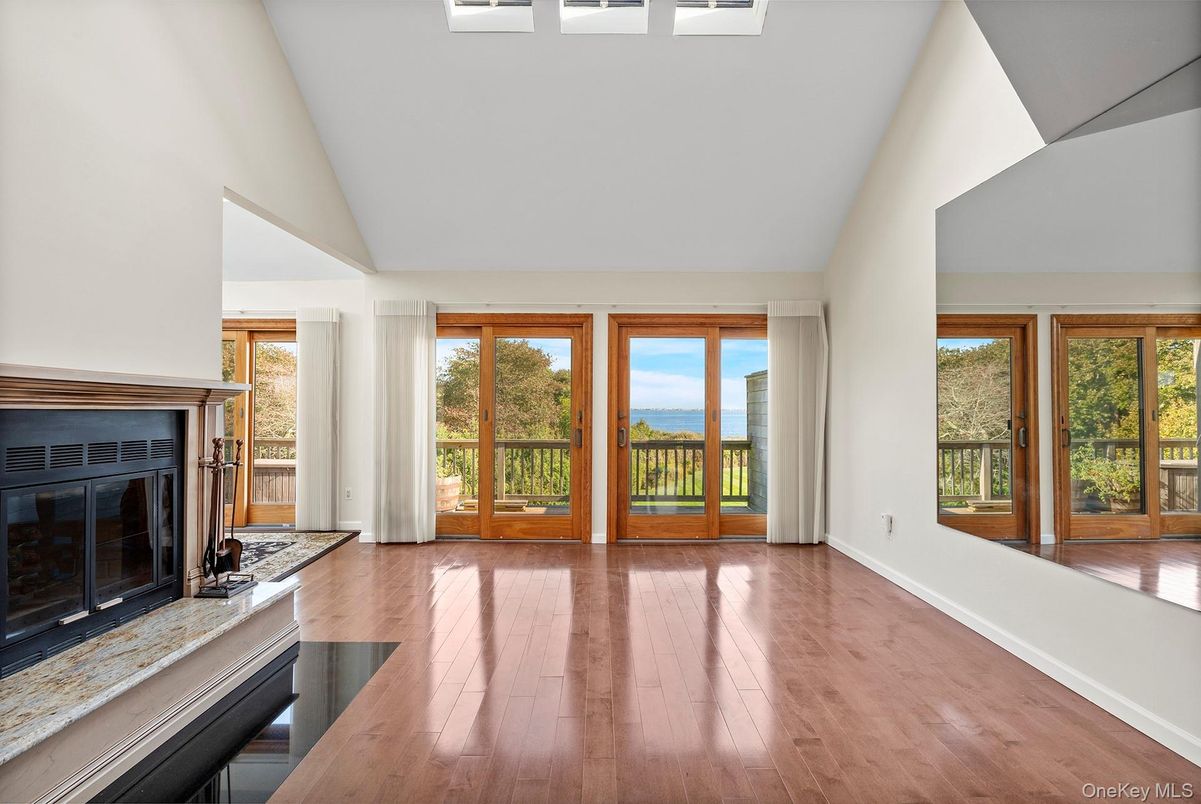 Empty room, Fireplace, Interior, Water, Wood Texture Flooring