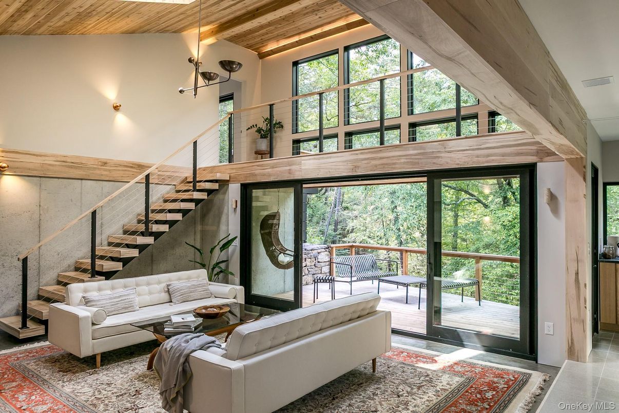 Interior, Living room, Pendant Lights, Wooden Ceilings