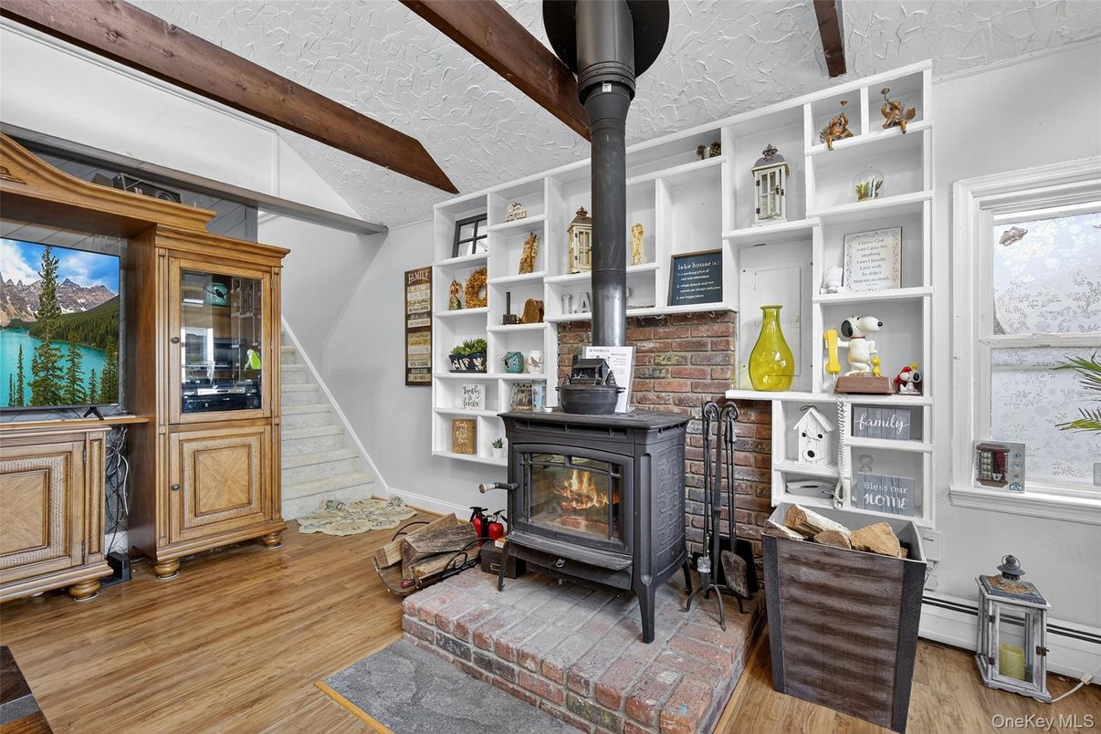 Fireplace, Interior, Wooden Beams, Wood Texture Flooring