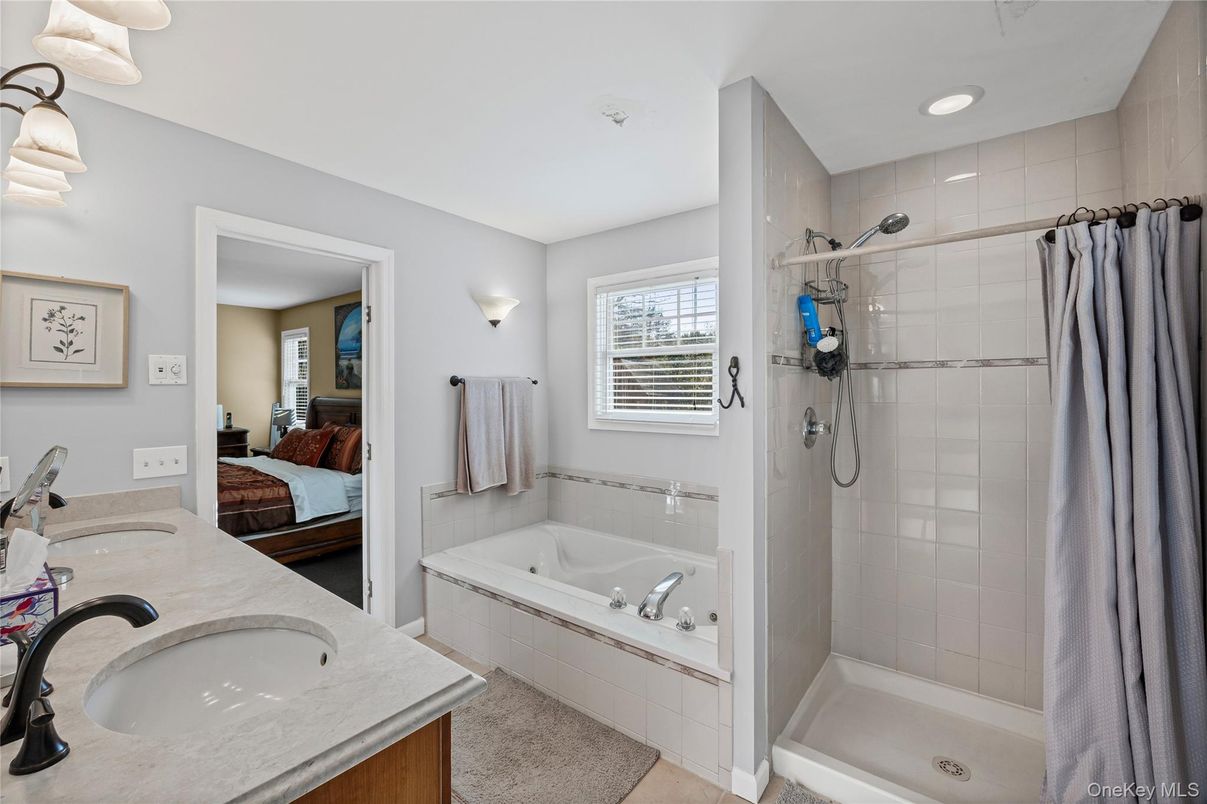 Bathroom, Bedroom, Dual Sink Vanities, Glass Shower, Interior, Recessed Lighting