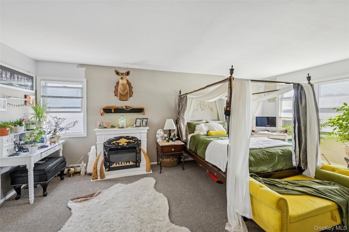 Bedroom, Fireplace, Interior