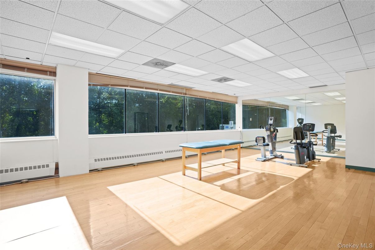 Fitness Equipment, Interior, Recessed Lighting, Wood Texture Flooring