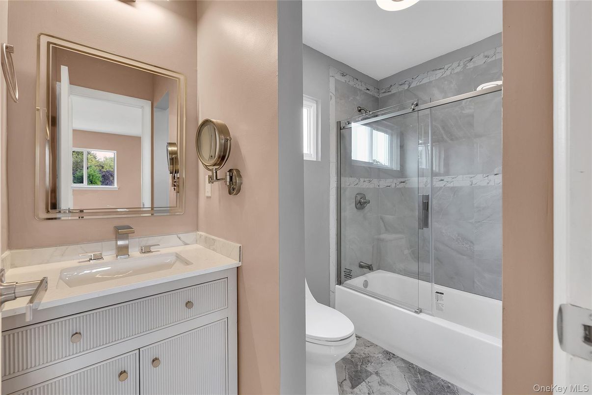 Bathroom, Glass Shower, Interior, Marble, Marble Walls