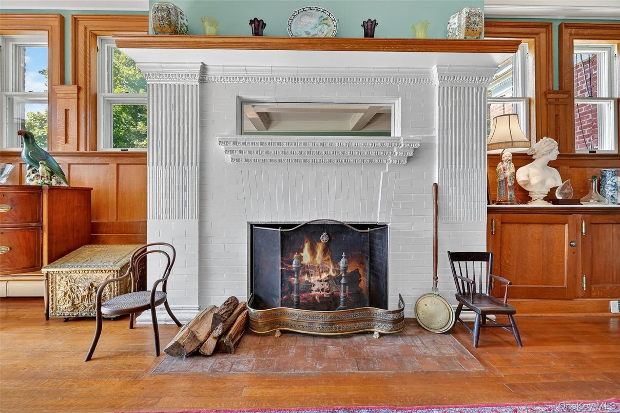 Fireplace, Interior, Wood Texture Flooring