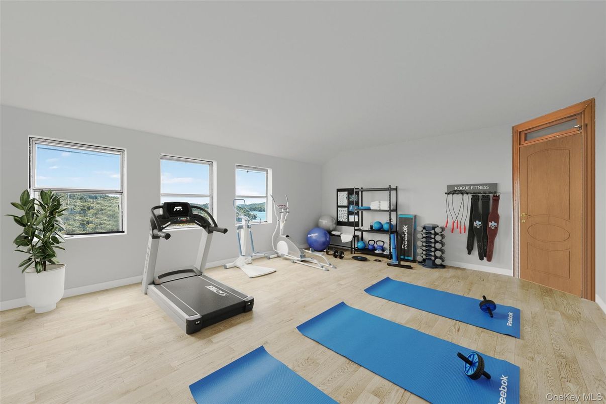 Fitness Equipment, Interior, Wood Texture Flooring