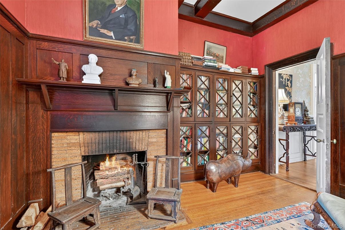 Fireplace, Interior, Wood Texture Flooring