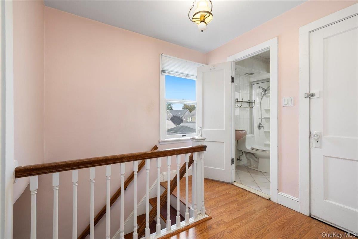 Bathroom, Glass Shower, Interior, Wood Texture Flooring