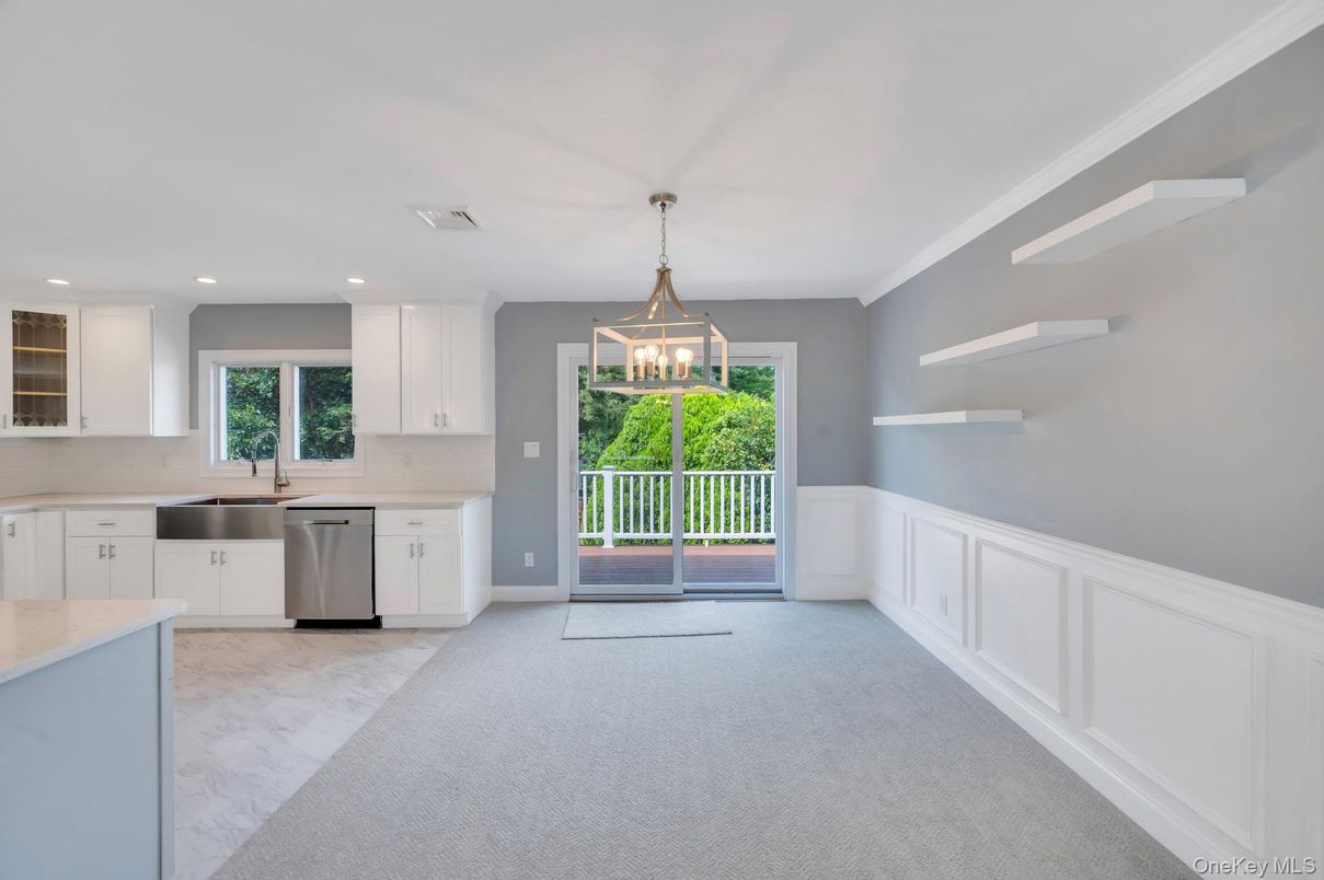 Interior, Kitchen, Marble, Pendant Lights, Recessed Lighting, Stainless Steel Appliances